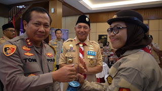 Pembekalan dan Pelepasan Peserta Perkemahan Bakti Saka Bhayangkara Tingkat Nasional Kontingen Jawa Timur Tahun 2022